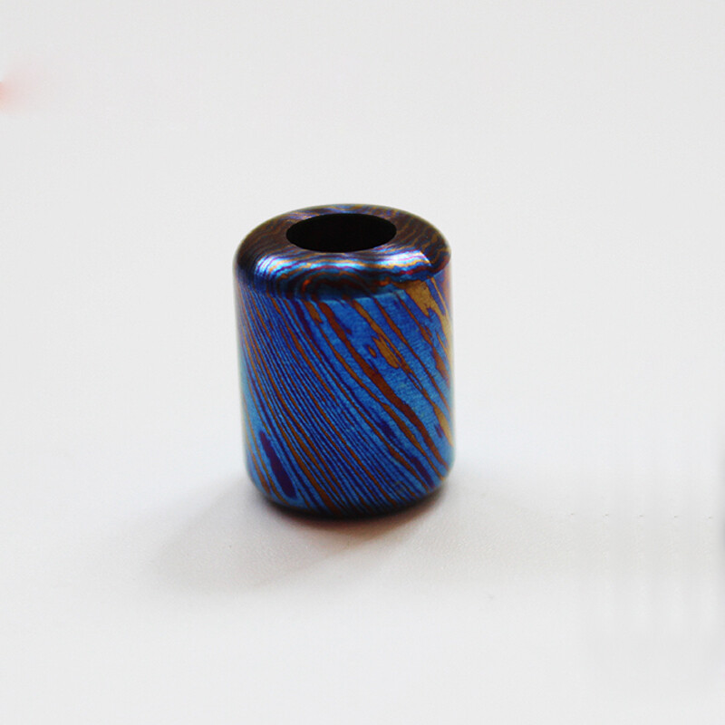 Titanium Damascus Lanyard Umbrella Rope Mokuti Pendant Timascus Bead EDC Beads