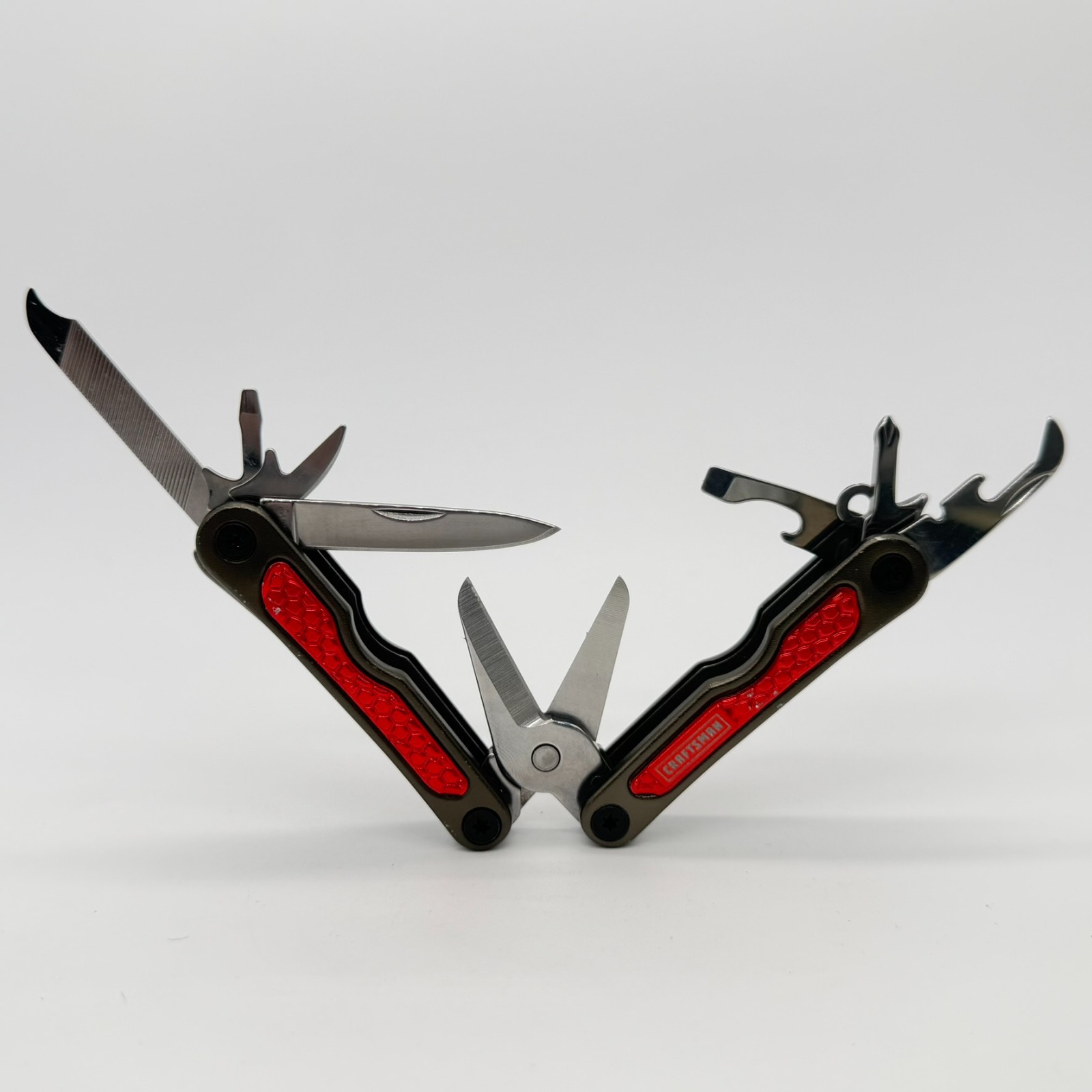 Craftsman 10-in-1 Mini Pocket Multi-Tool Red Honeycomb Keychain Pliers EDC