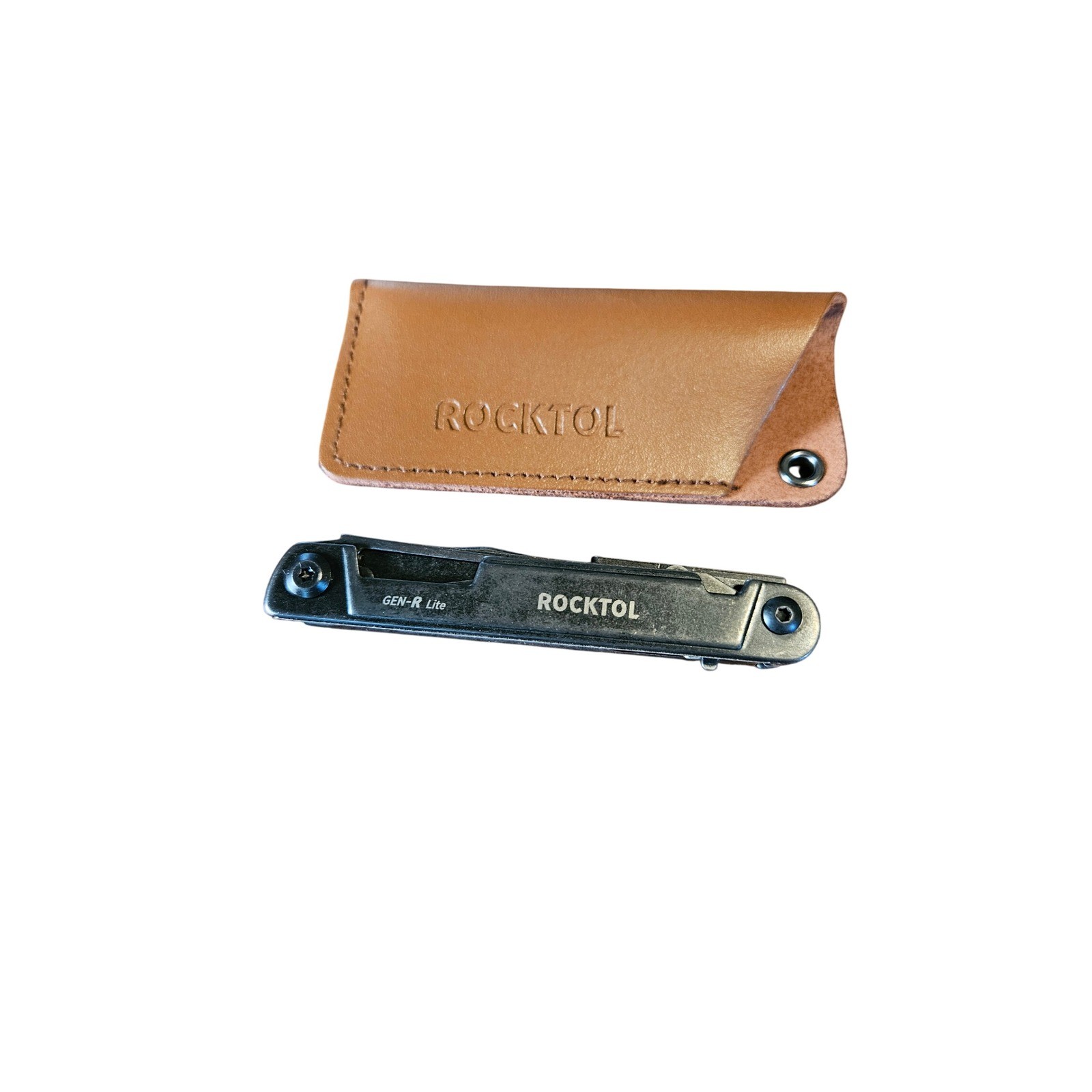 Rocktol GEN-R Lite Multi-Tool VG10 Blade Stonewashed Black with Leather Sheath