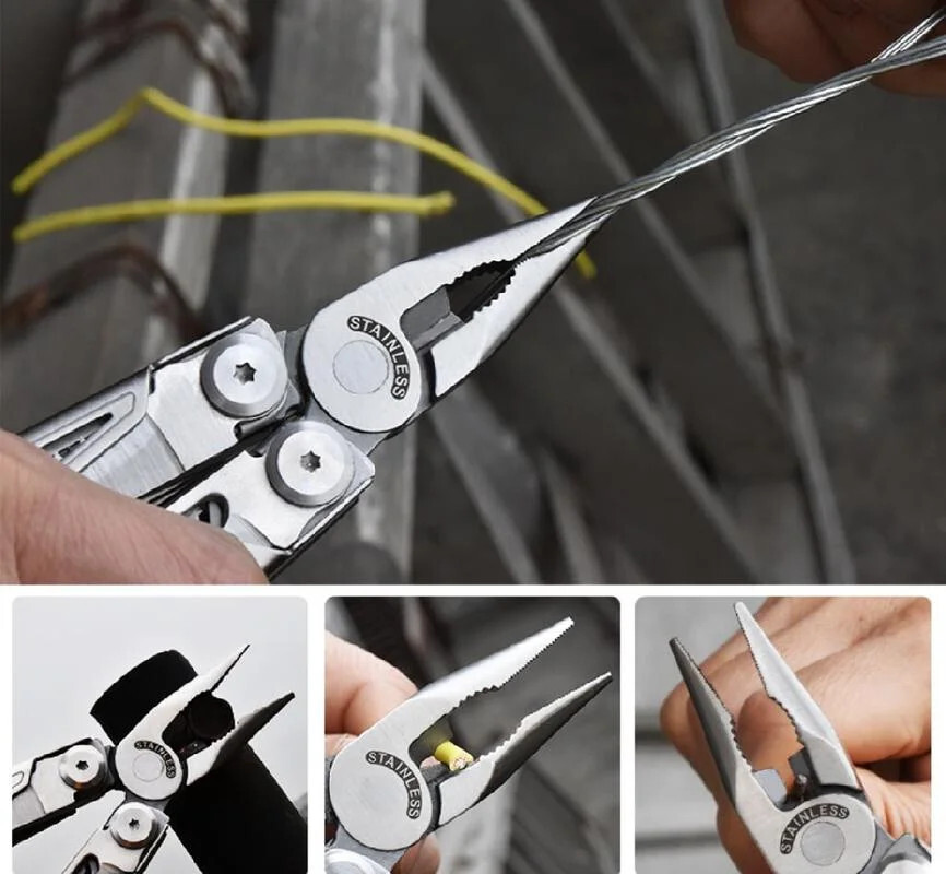Daicamping DL12 Multi Tool Folding Pocket Knife Sheath Scissors Screw Pliers Can
