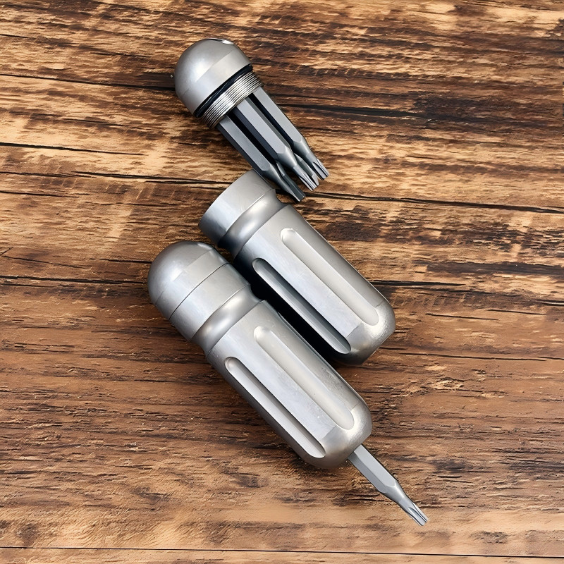 Screwdriver Bit Set with Waterproof Titanium Organizer Holder Magnetic EDC Tools