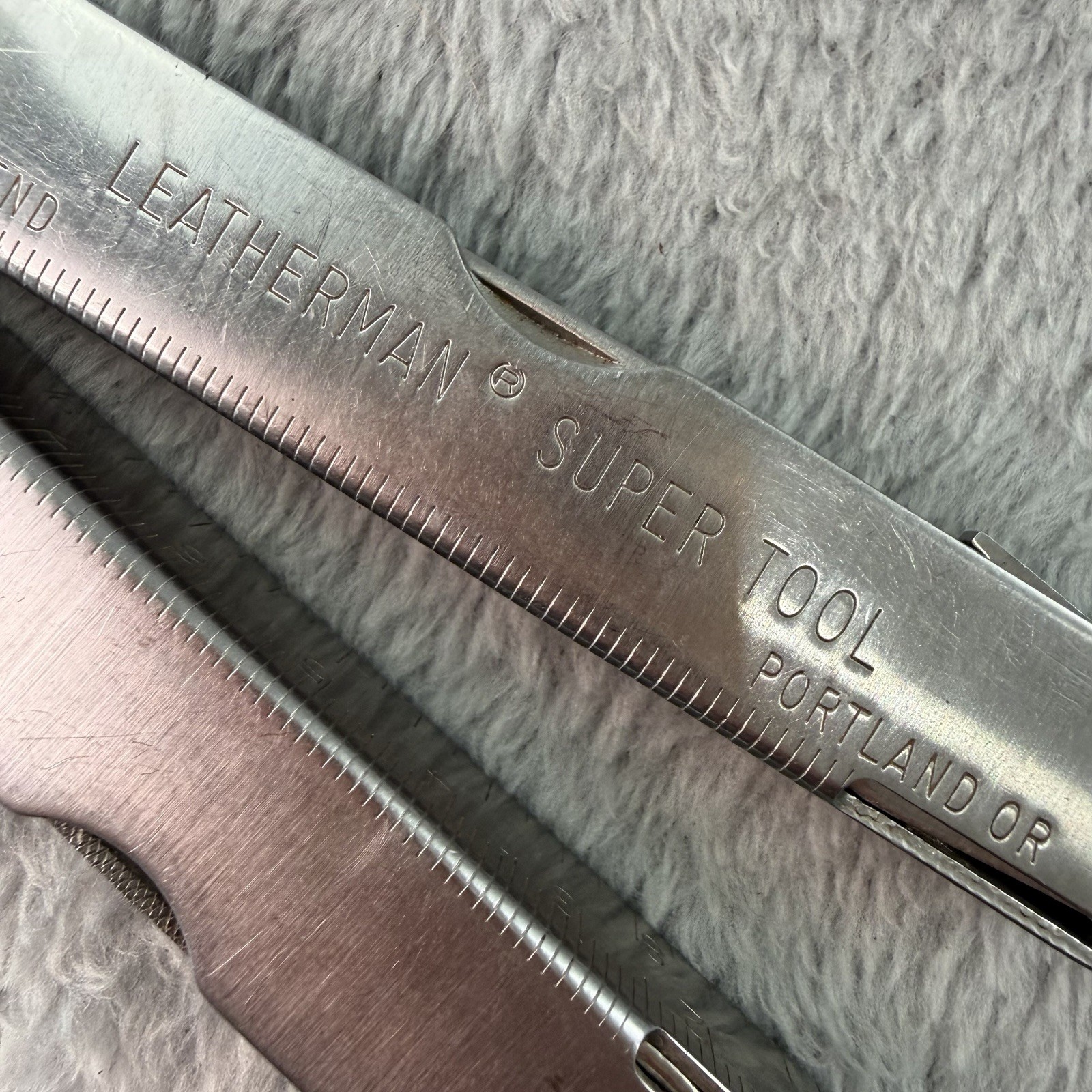 Vtg 1995 Leatherman Super Multi Tool 2 Blade Original Leather Case B501