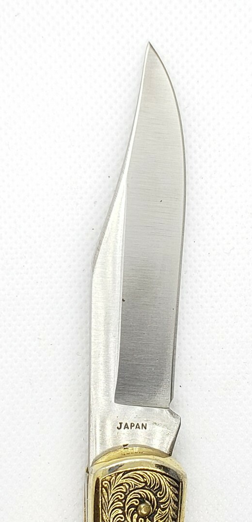Maxam MX38 Lockback Knife w/ Brass and Rubberized Handle / 4.25″ Closed / Japan