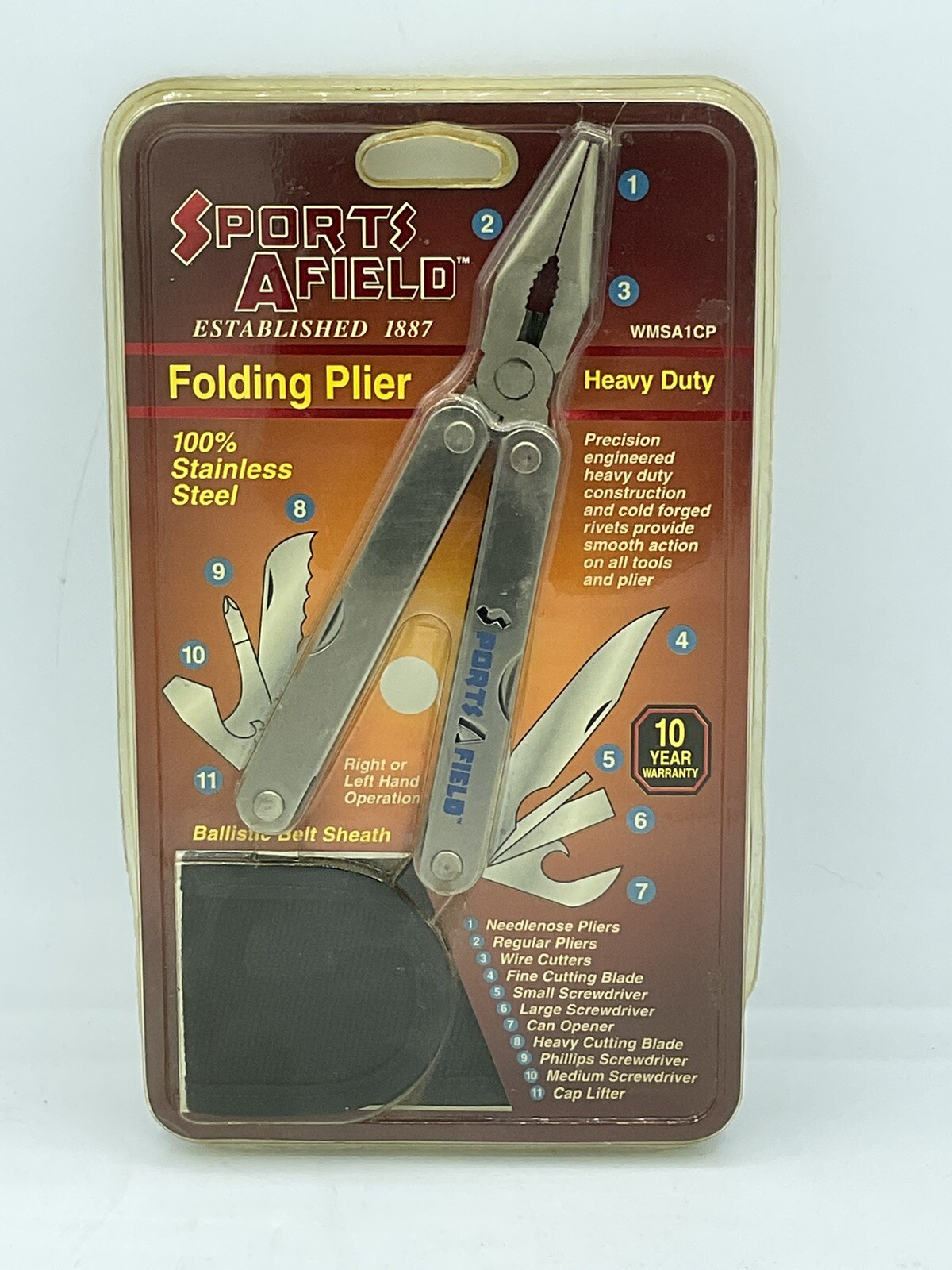 Sports AField HD Folding Pliers Multi Tool W/Belt Sheath # WMSA1CP – NOS