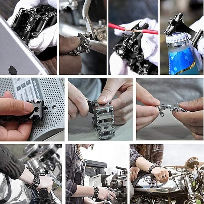 Multitool Bracelet 29 in 1, 22Cm Stainless Steel, Multi Tool Bracelet for Men