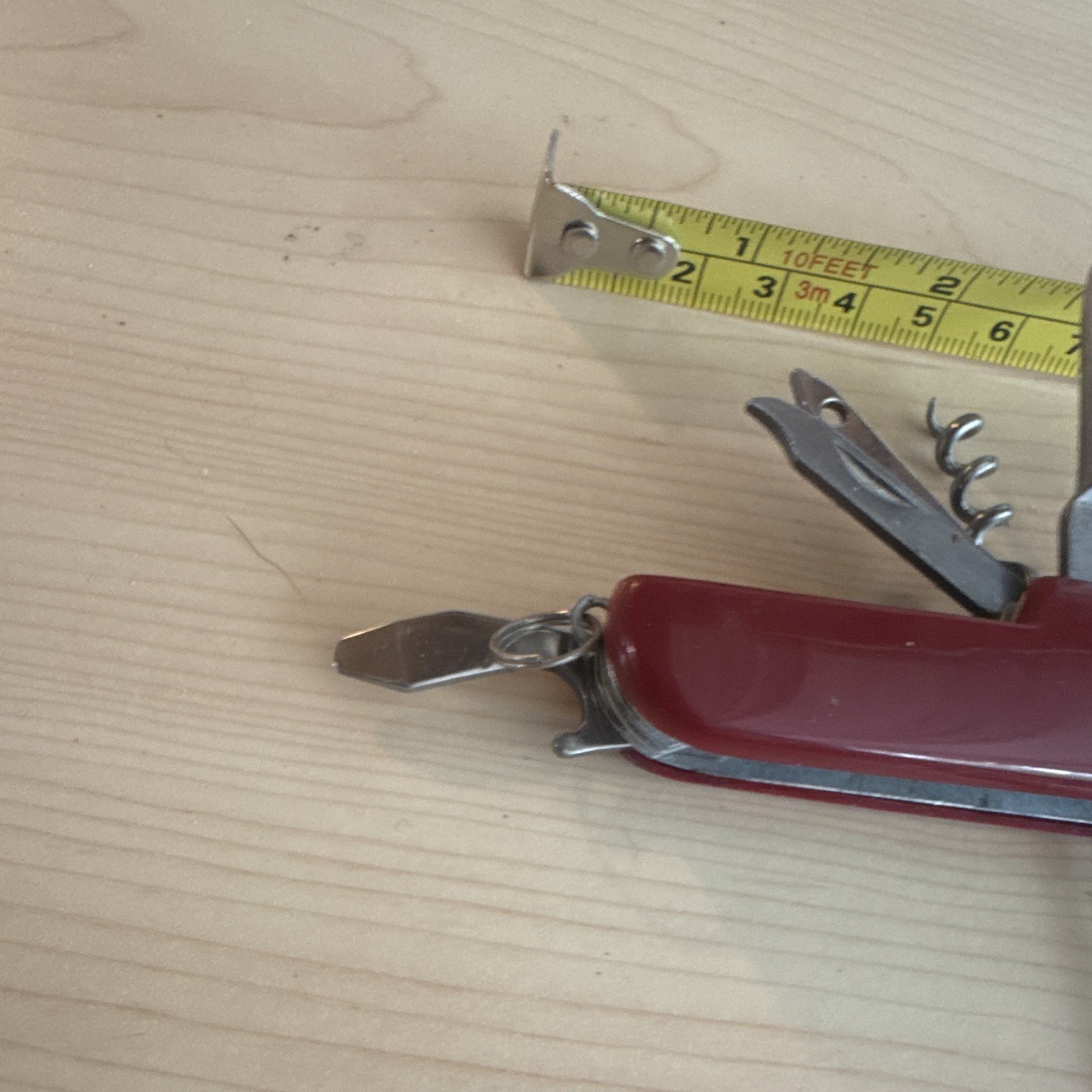 Red Stainless Steel 9-Tool Multi-Tool Knife Scissors Corkscrew Silver