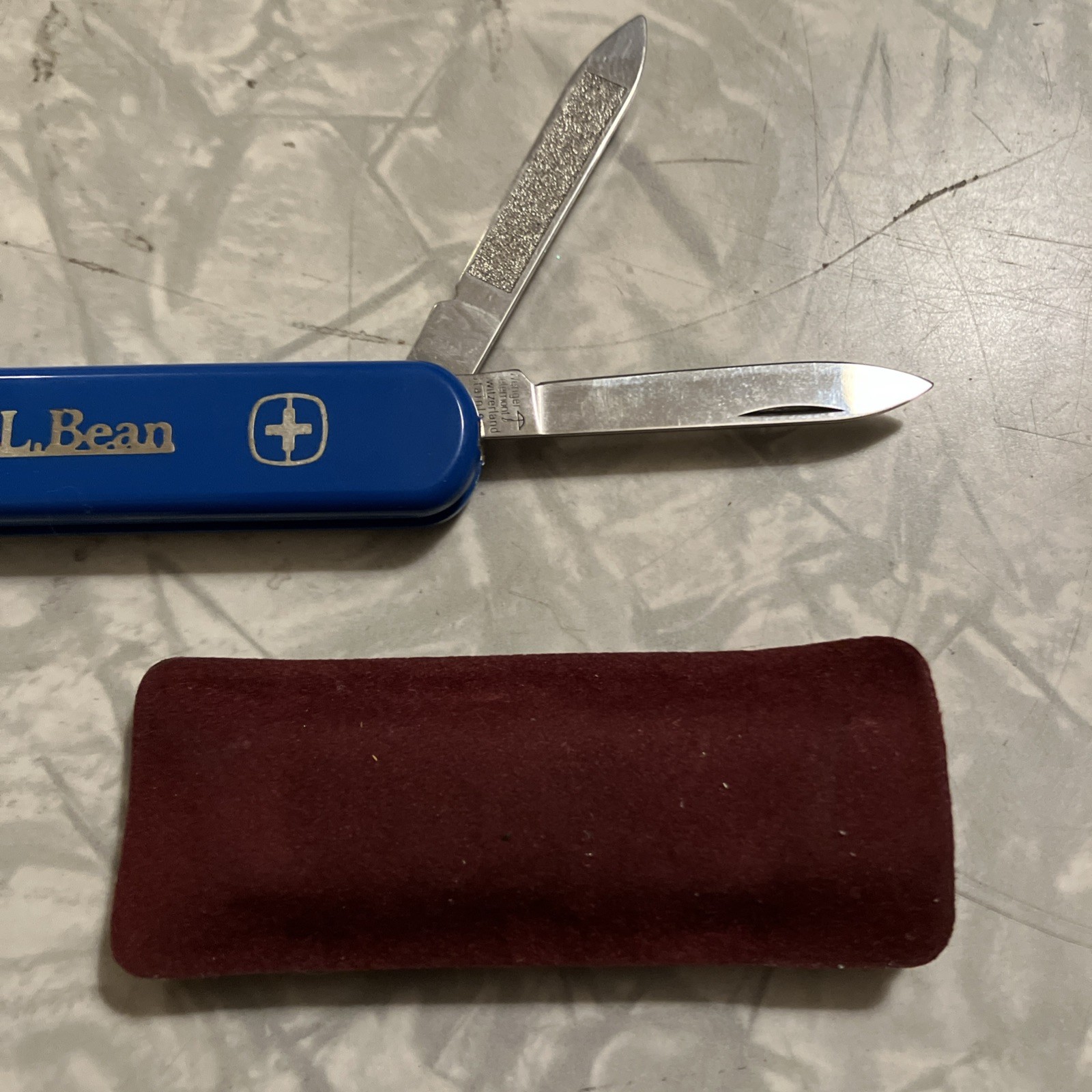 Wenger Swiss Pocket Knife Blue LL Bean missing parts