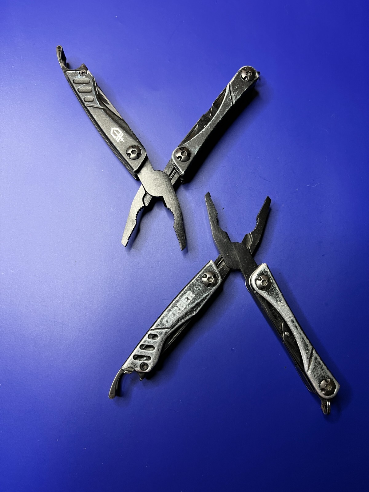 Lot of 2 Gerber Dime Multi-Tools Small Keychain Pliers Knife File Scissors