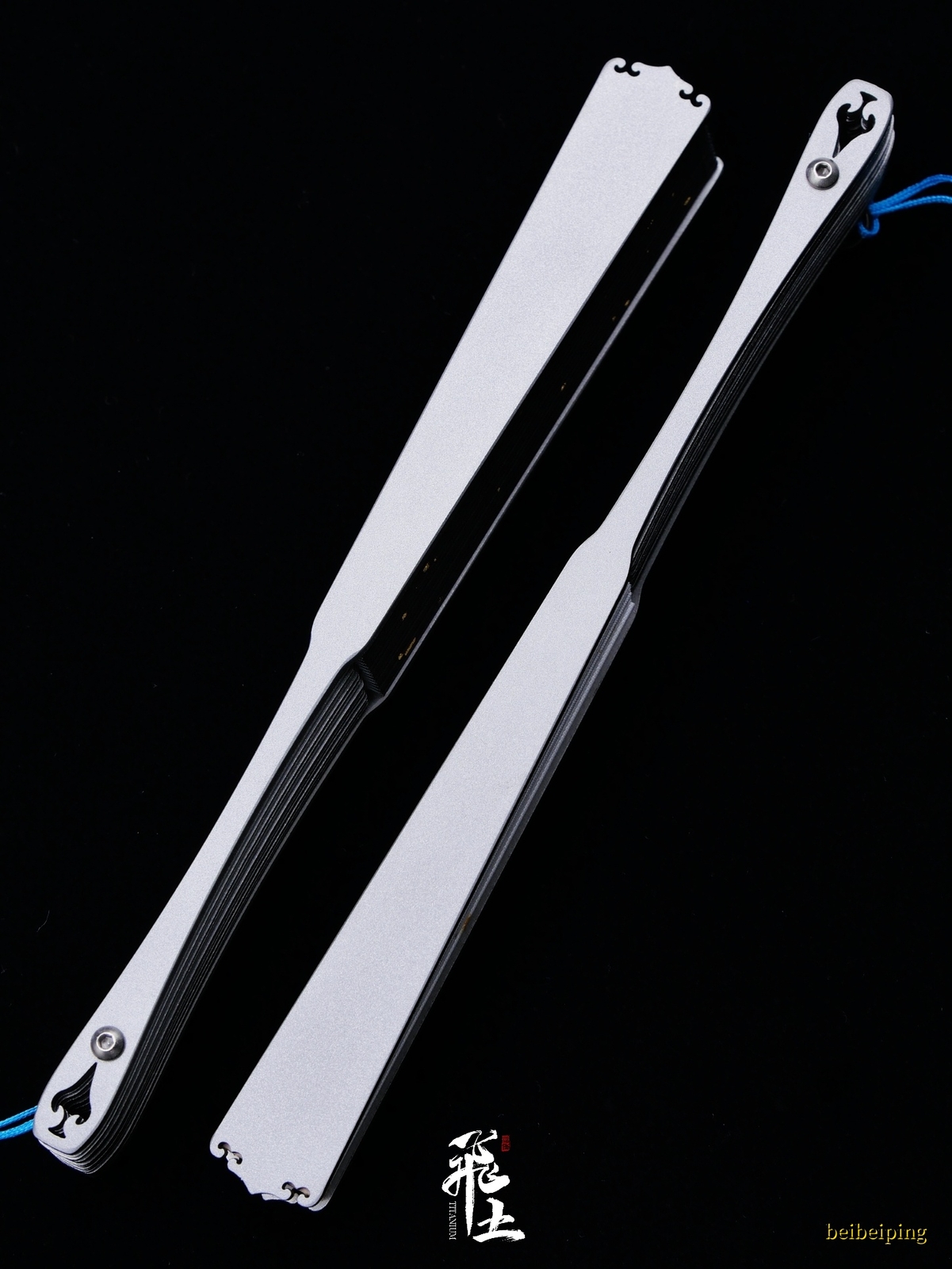 6” Titanium Alloy Folding Fan Martial Arts Portable Carving Kung Fu Tai Ji NEW