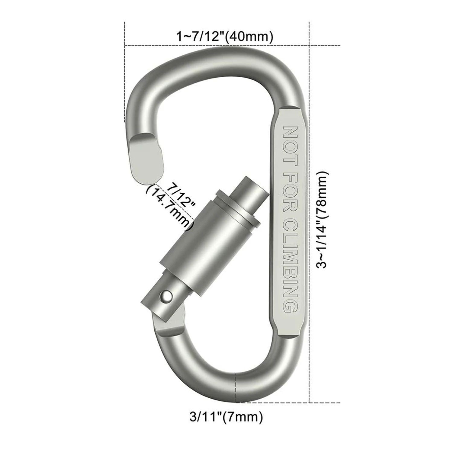 6PCS Carabiner Keychain Clip Aluminum Alloy Tactical Outdoor EDC