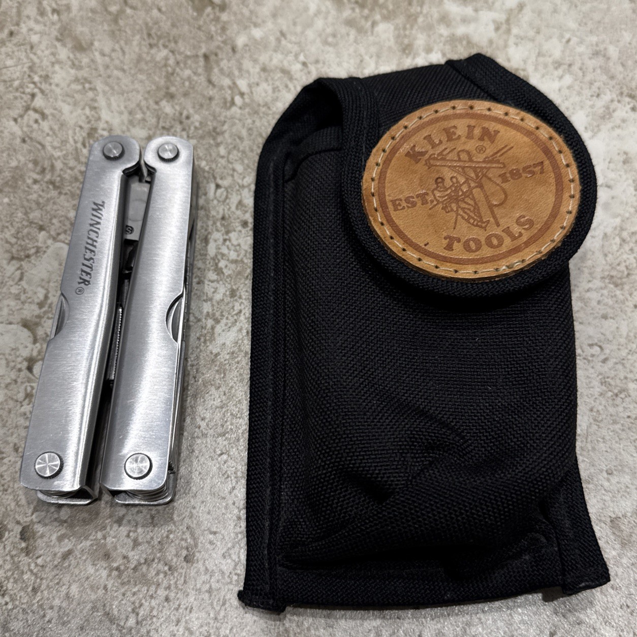 Winchester Multi Tool Pliers Ruler Wire Cutter Screwdrivers + Klein Tools Pouch