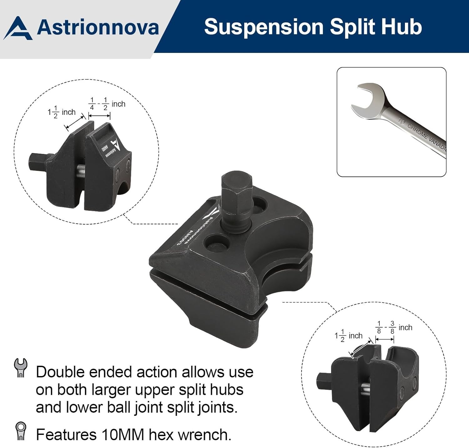Suspension Strut Spreader Tool Chrome Steel Double-Ended Vehicle Repair