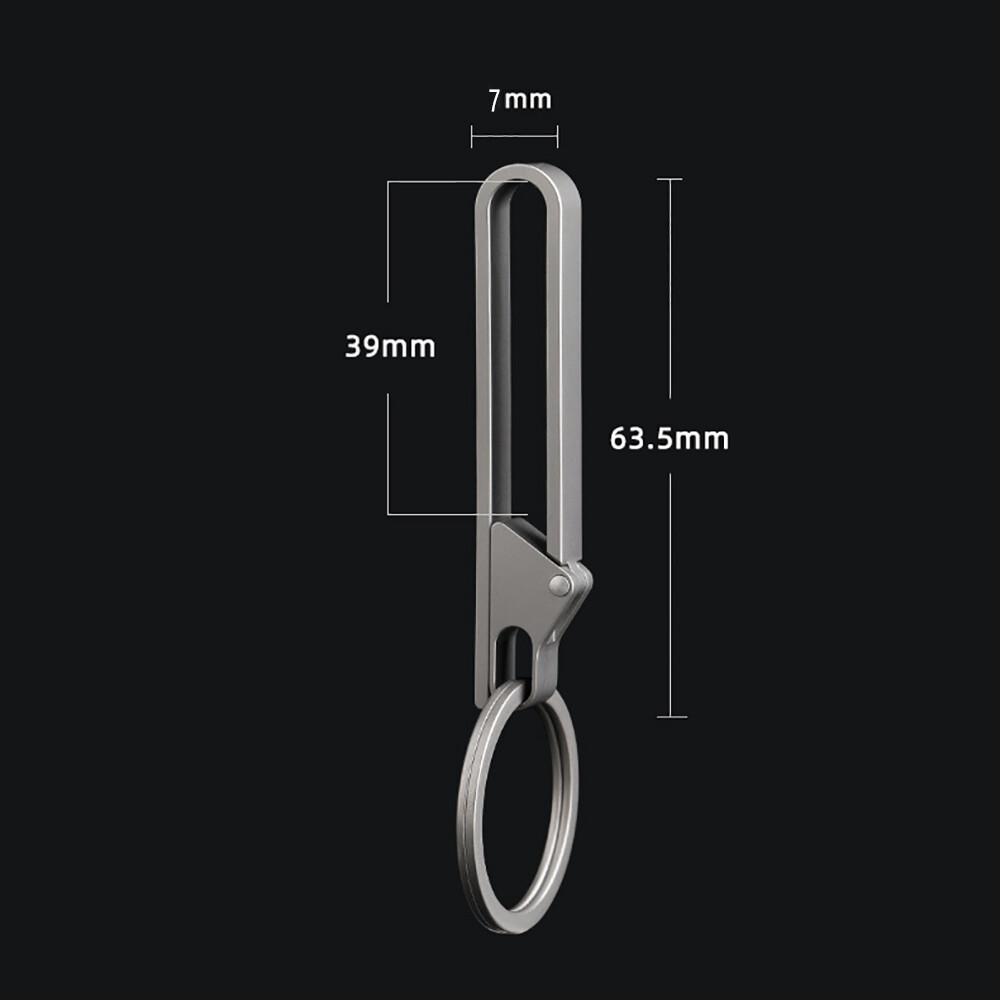 1pc EDC Gray Titanium Alloy Quick Buckle Detach Belt Wais chain Car keychain