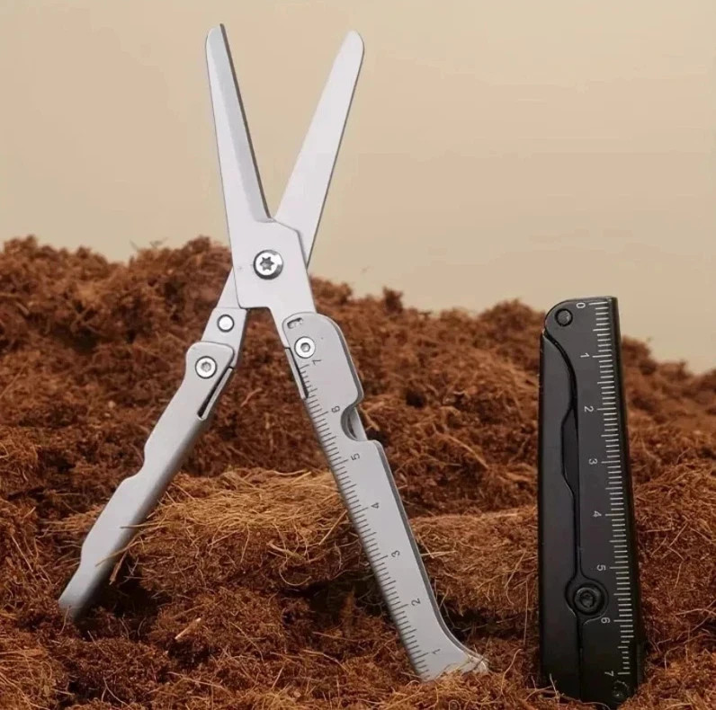 1pc Multifunctional Folding Stainless Steel Survival Scissors Portable EDC Tool