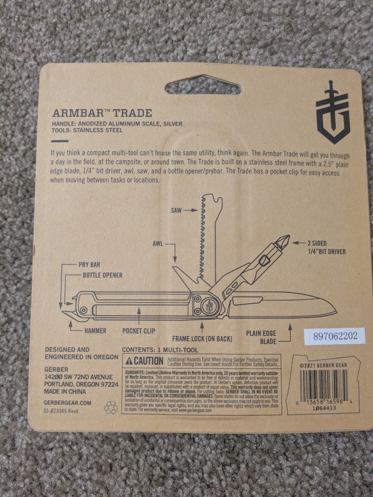 Gerber Armbar Trade Multi Tool 8 Tools