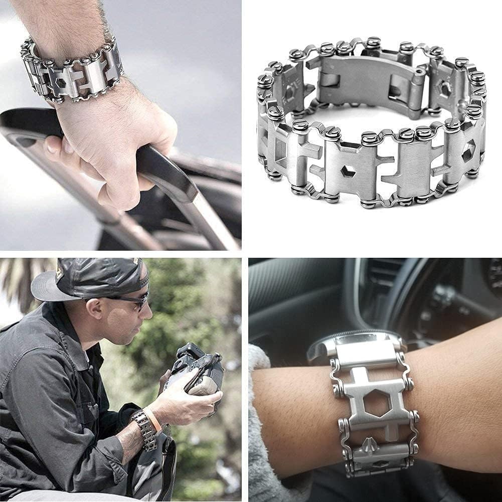 Multitool Bracelet 29 in 1, 22cm Stainless Steel, Outdoor Travel Men Watch Strap