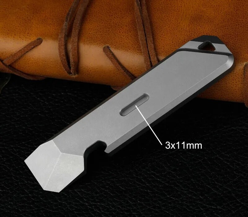 TC4 Titanium Crowbar Pry Bar Underreach EDC Tool Pocket Bottle Opener Pendant