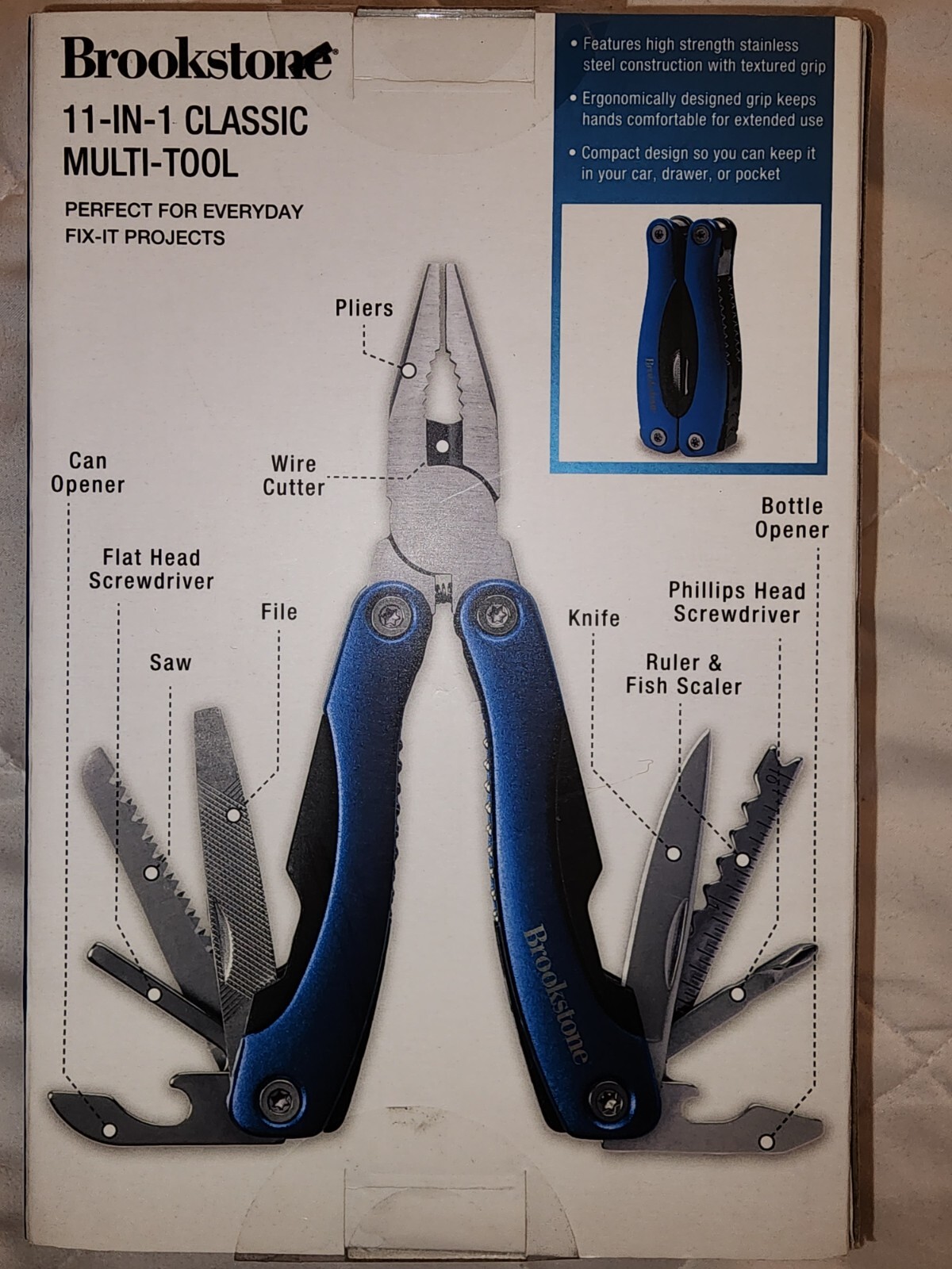 Brookstone 11-in-1 Classic Multi-Tool Stainless Steel – Brand New