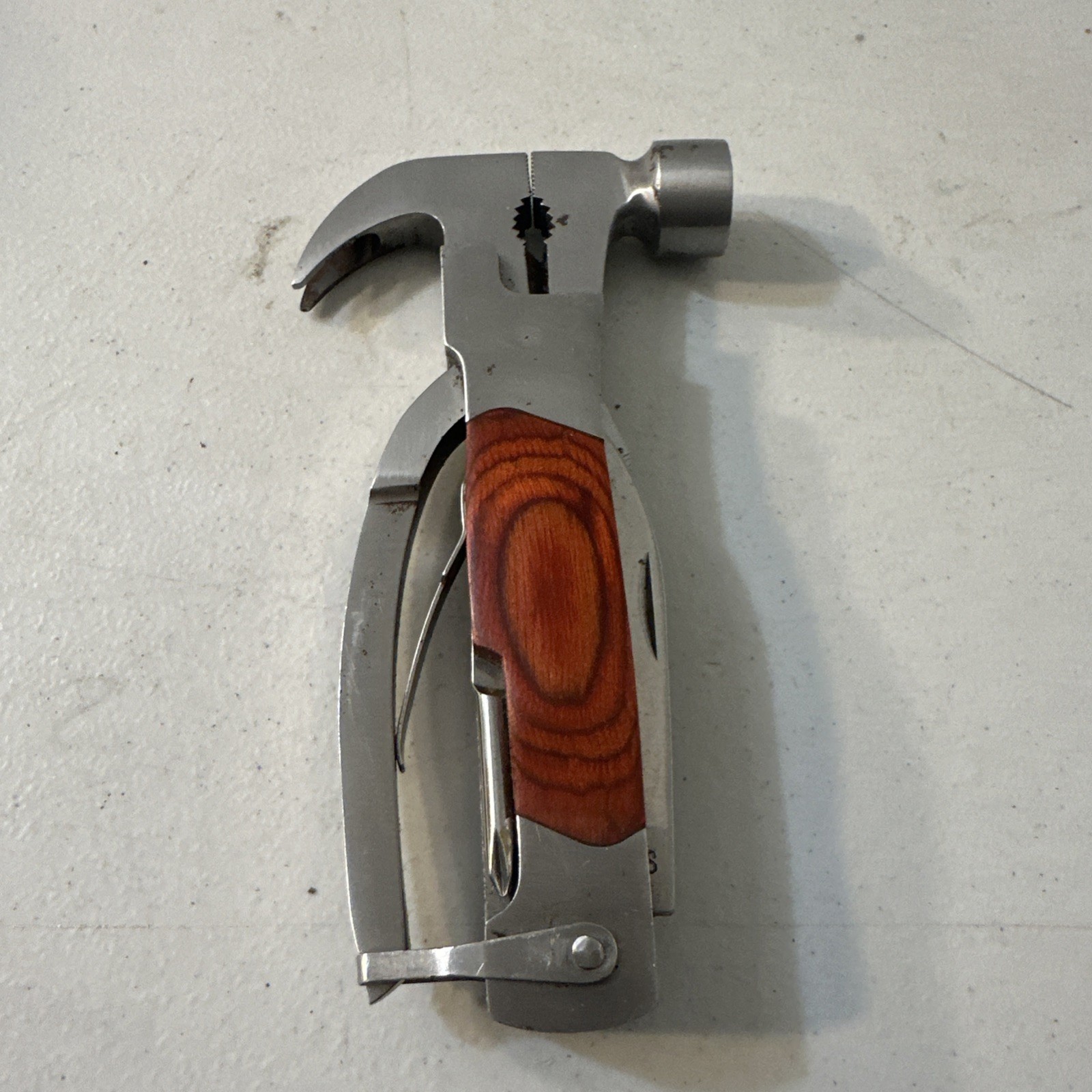 Sheffield 12913 The Hammer 14-In-1 Multi Tool Stainless Steel & Hardwood Handle