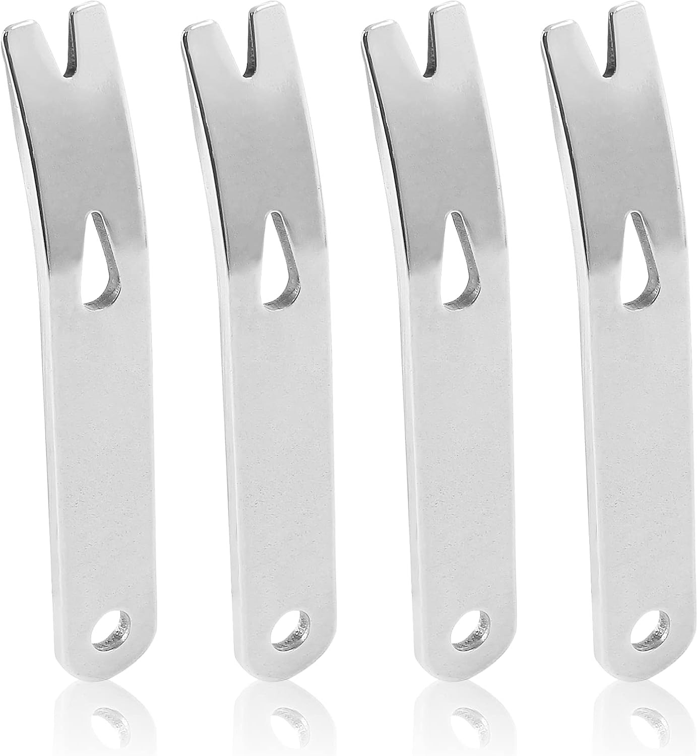 Biaungdo 4 Pcs Mini Crank Crowbar, Stainless Steel Mini EDC Pry Bar Keychain Mul