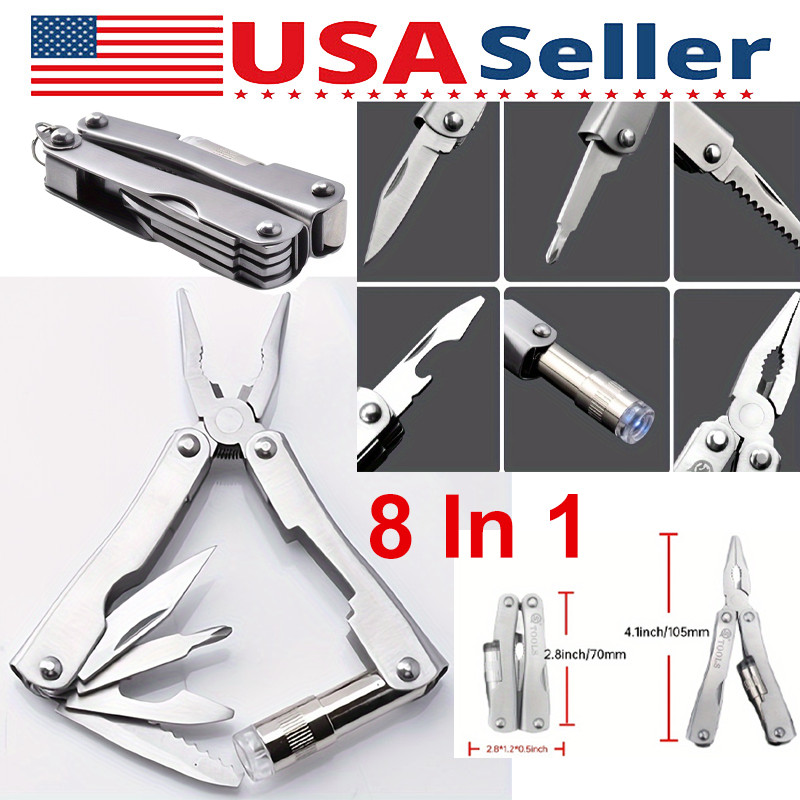 Folding Multitool Pliers Pocket Stainless Steel Portable Camping Survival Knife