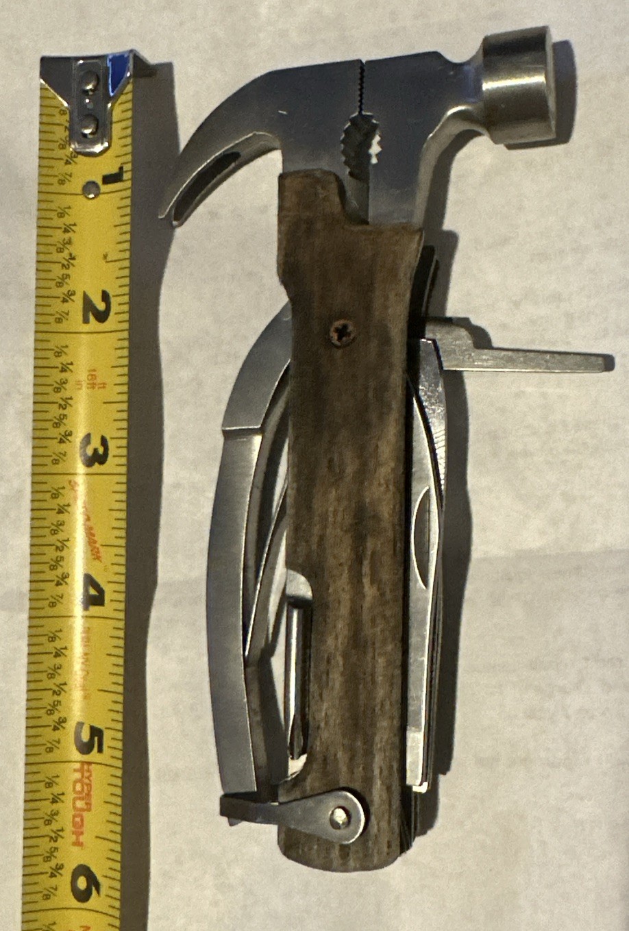 Kikkerland 10 in 1 Compact EDC Gear Equipment Survival Multi Tool Wood Handle