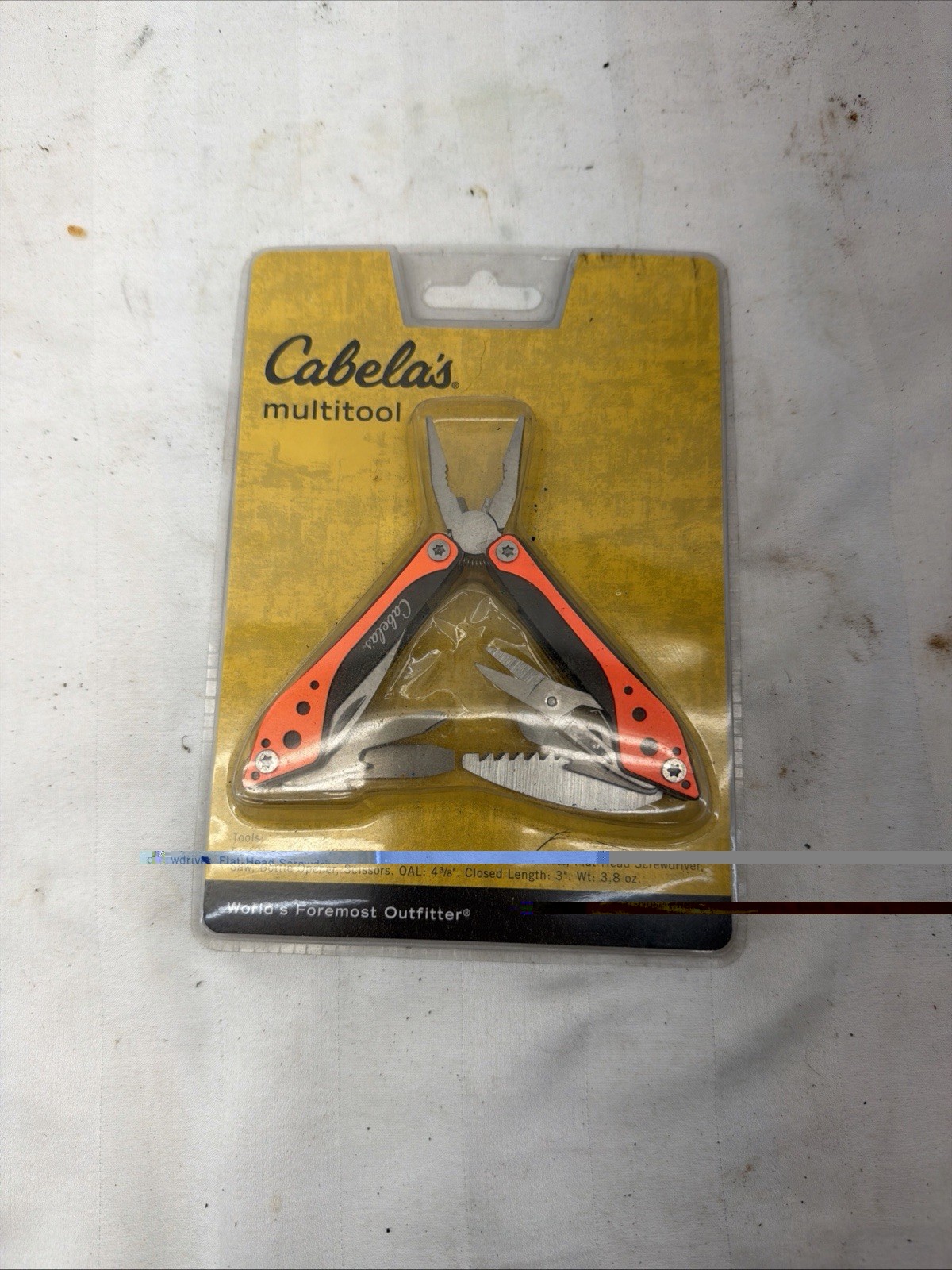 Cabelas Multitool Red Pliers Screwdriver Saw Scissors Knife – NIB