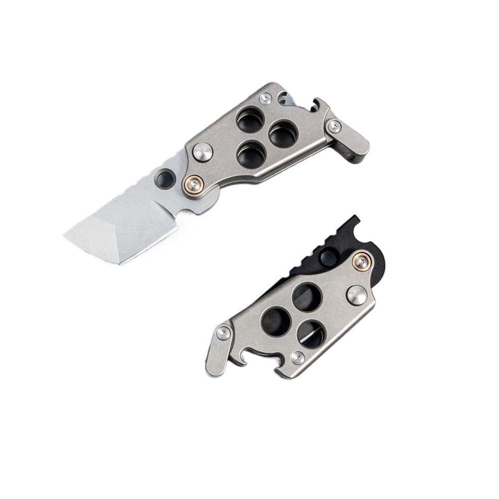 Titanium Alloy Powder Steel Multitool Compact EDC Manual folding Gear forOutdoor