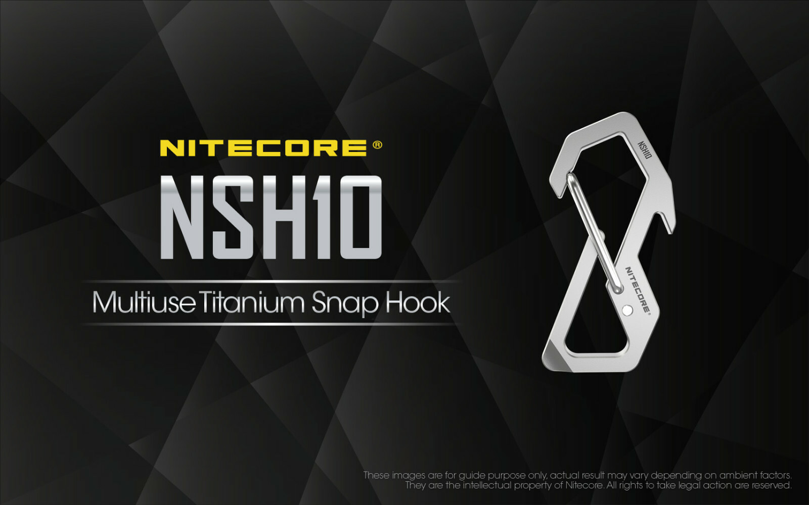 NiteCore NSH10 Multiuse Titanium Snap Hook EDC Multi-Tool Keychain Carabiner