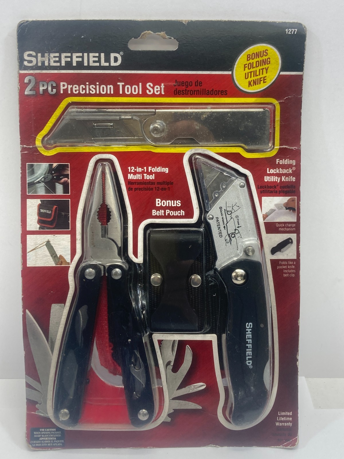 Sheffield 1277 2 Piece Precision Tool Set ~ Multi Tool Pouch & Drywall Knife