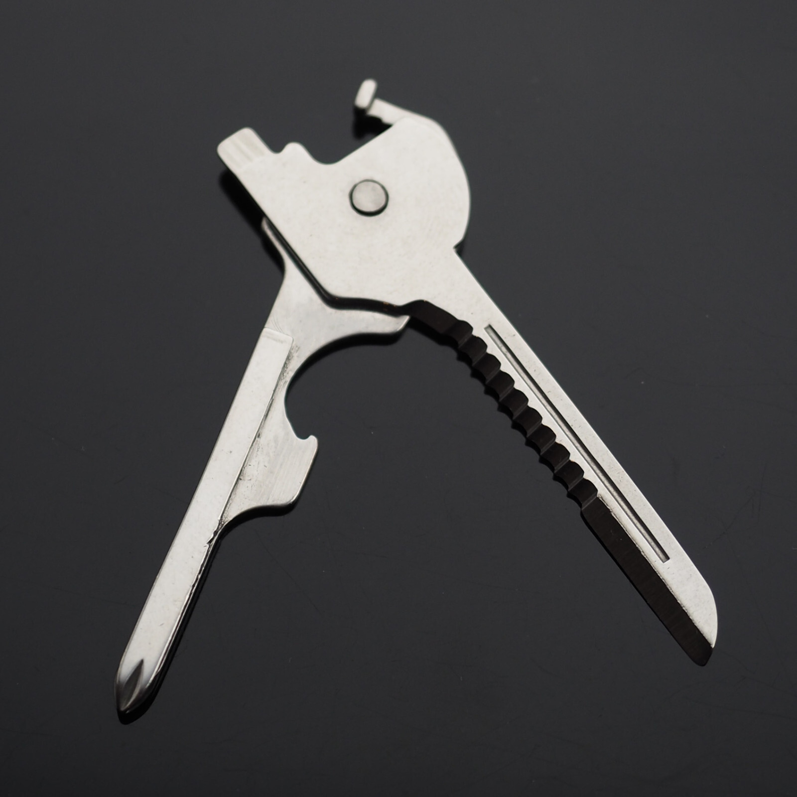 6in1 Keychain Multi Tool Cutter Screwdriver Knife Bottle Opener Glasses EDC