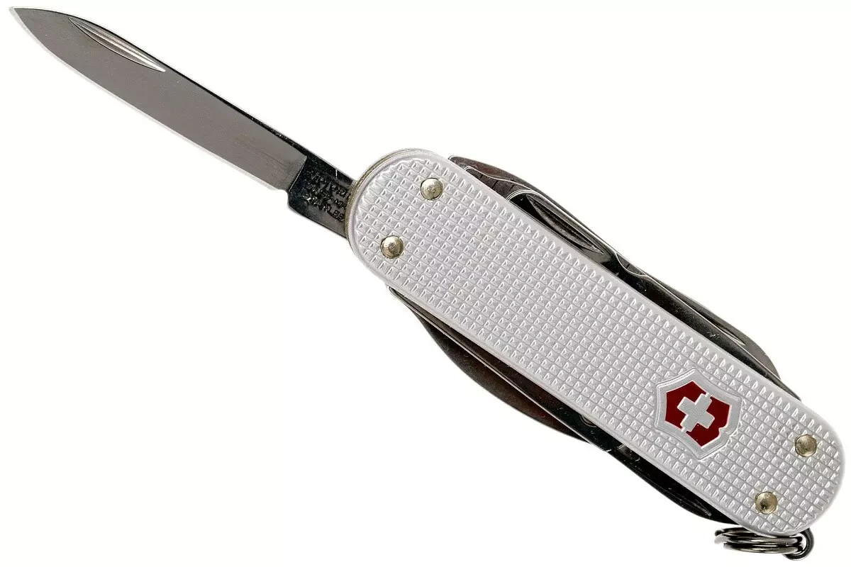 Victorinox Mini Champ Silver Alox – Swiss Army Pocket Knife 58 mm – 14 Tools