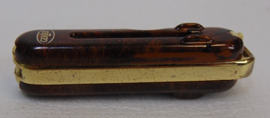 Gerber Fiskars Multitool Keychain Brown Rare Collectible Tweezers Vintage Old