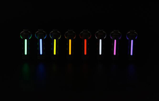 Titanium luminous Tube Pendants Paracord Beads Key Ring Necklace Pendants