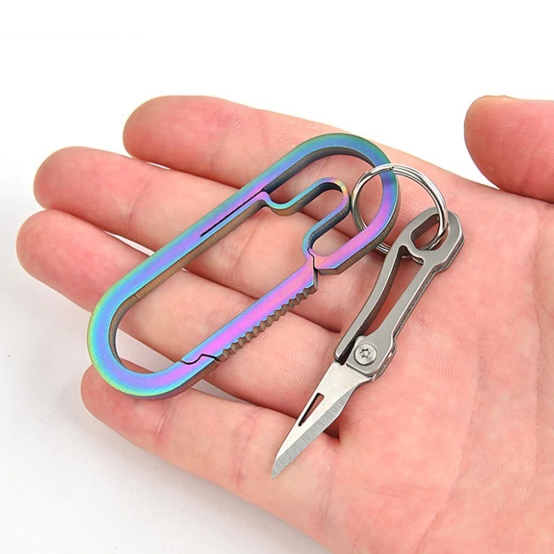 Titanium Alloy EDC Keychain Pendant Mini Pocket knife Tool Outdoor Accessory