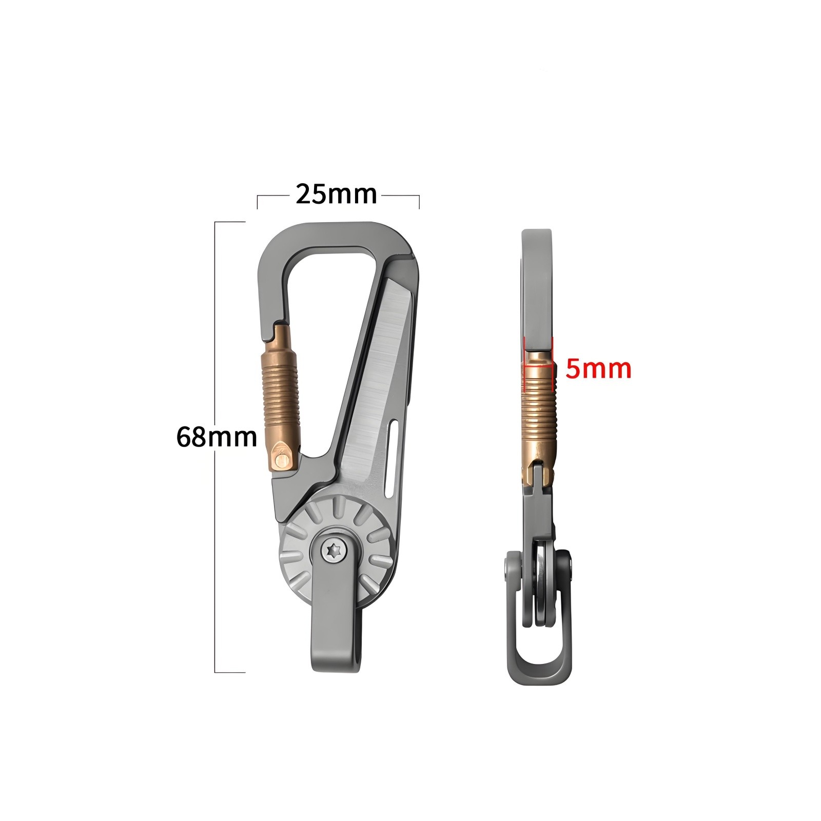 Titanium Alloy Keychain EDC Pocket Tool with Folding Mini Knife Lightweight
