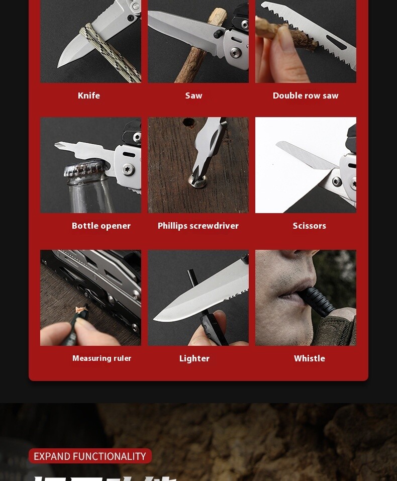 Outdoor Disassembly Portable Multi-function Storm Pliers Folding Pliers