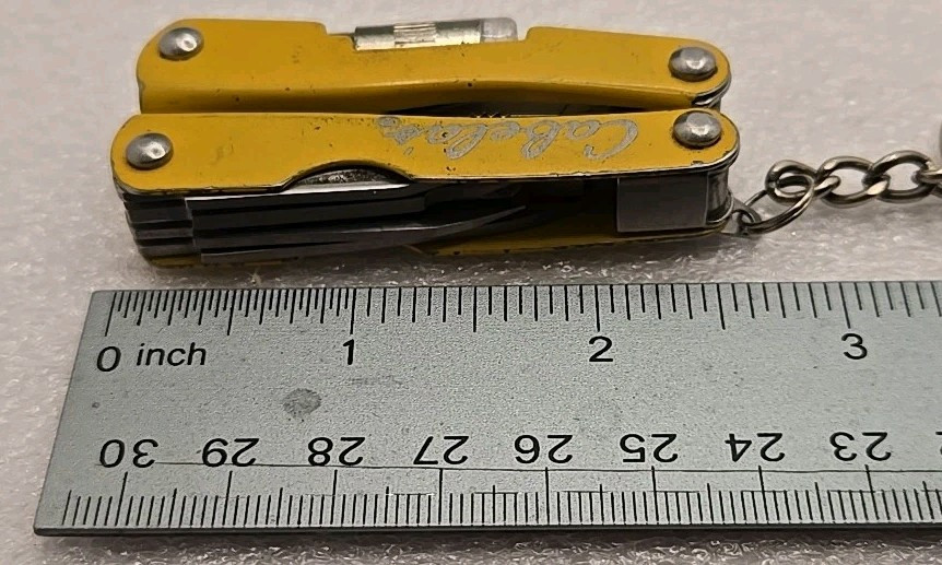 Cabelas Pocket Multi-Tool Flashlight Serrated Knife Can Opener Pliers Keychain