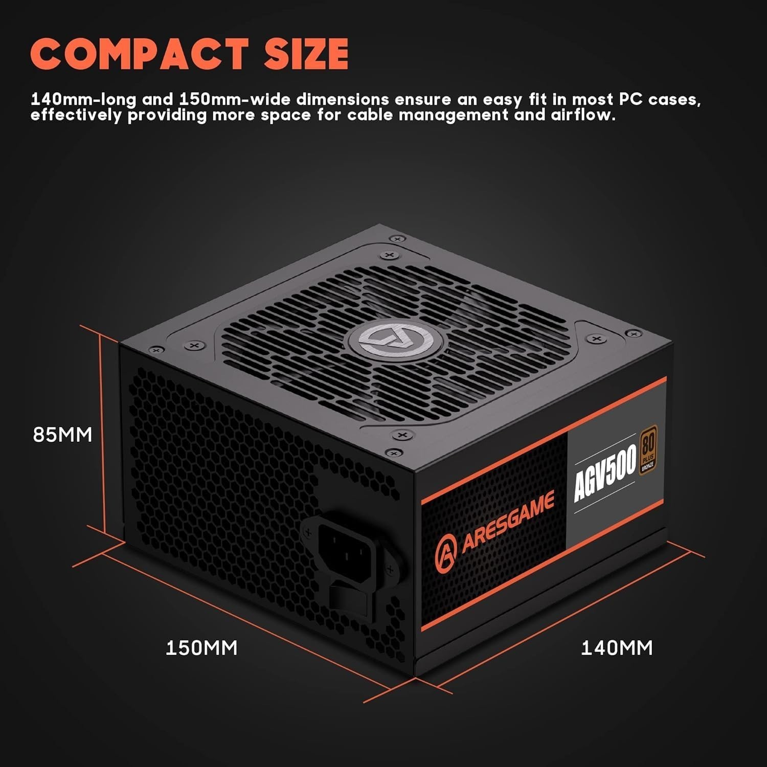 Series 500W Power Supply, 80 Plus Bronze Certified, Non Modular Power Supply
