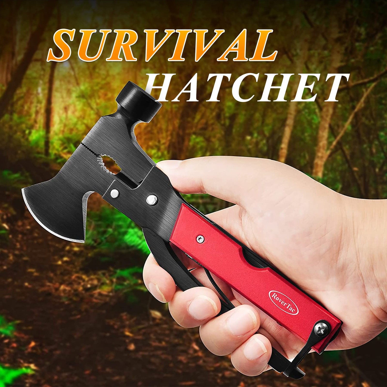 14-in-1 Multitool Axe: Camping Gear with Knife, Hammer, Saw, Opener, Screwdriver