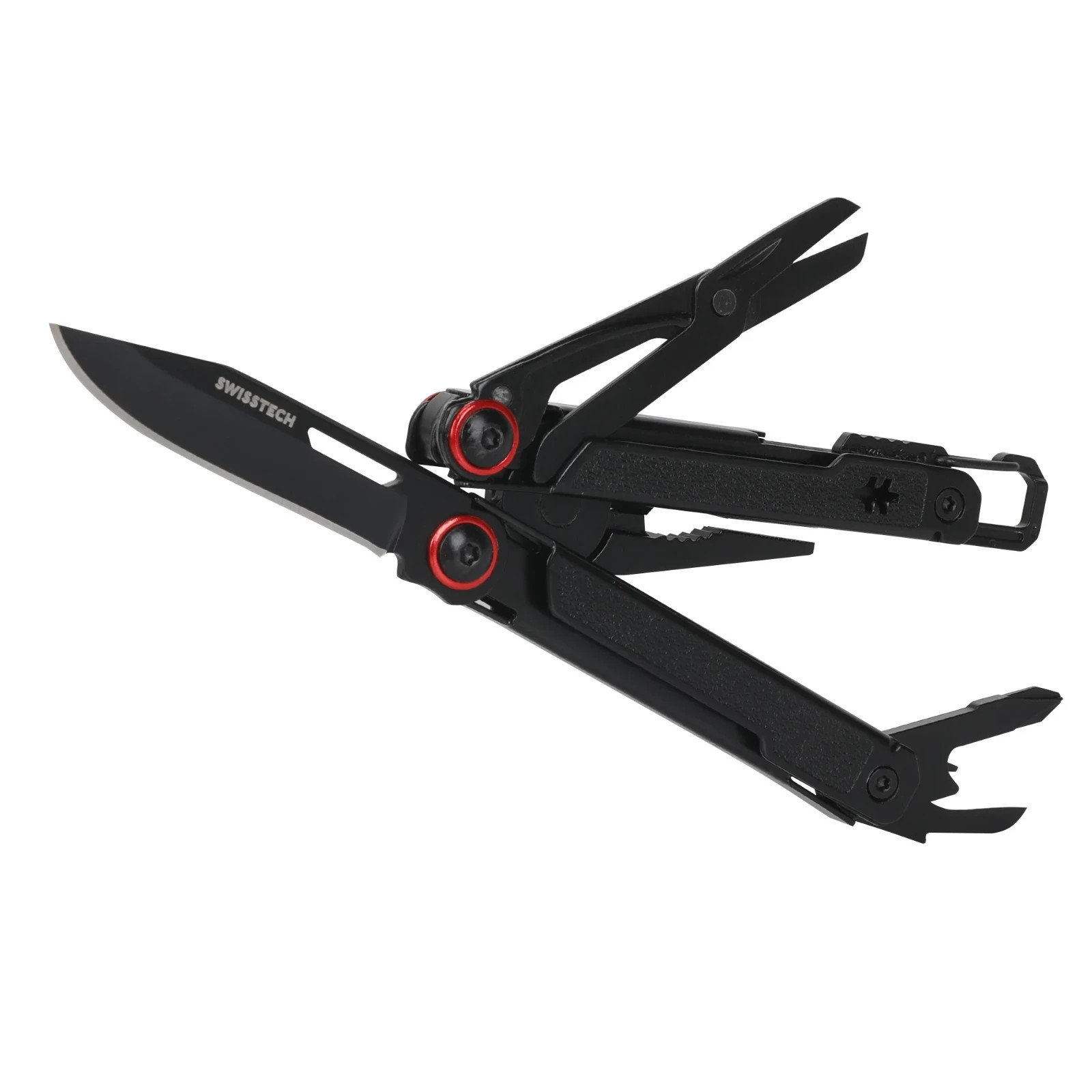 Swiss Tech Uberall 11-in-1 Folding Mini Multi-Tool Ultra Compact with Leather Sh