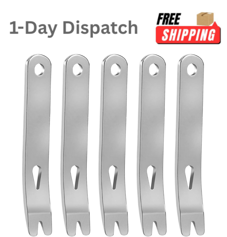RONRONS 5 Pack Mini Stainless Steel Pocket Pry Bar Crowbar EDC Survival Tool