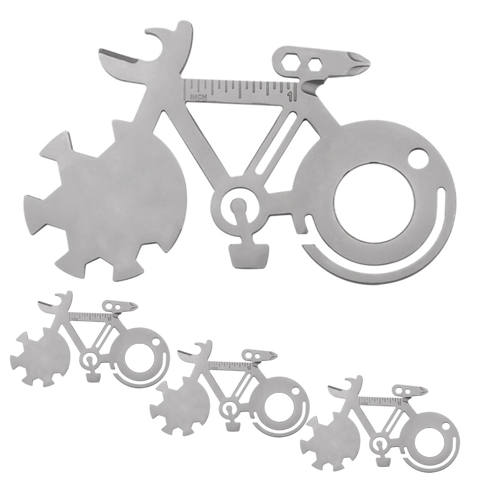 Bicycle Multitool Card Wrenches 14-In-1 Bicycle Silver Stainless Steel