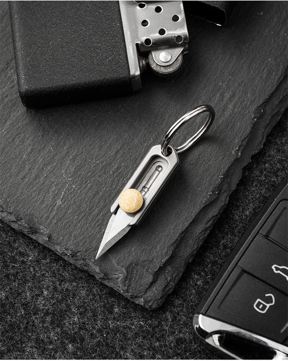 EDC Titanium Metal Alloy Light Weight Mini Little Tiny Small Wallet Button Push