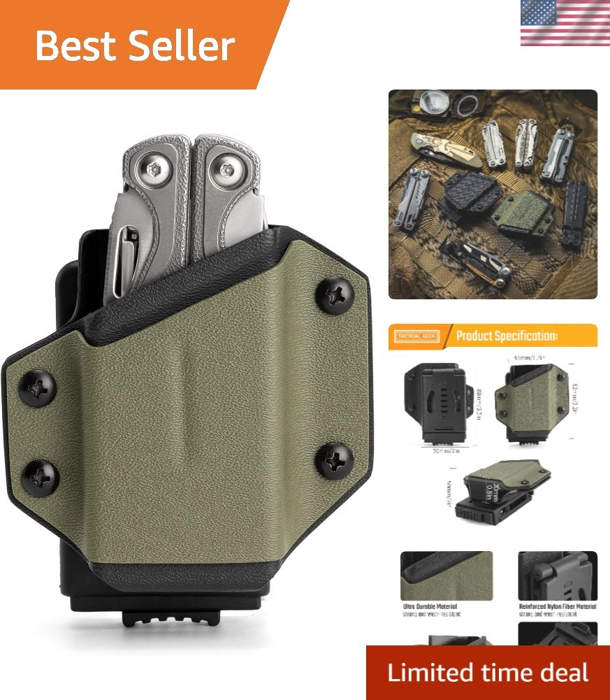 Everyday Carry TX1 Multi-Tool Holster – Handcrafted Green Design, Adjustable Fit