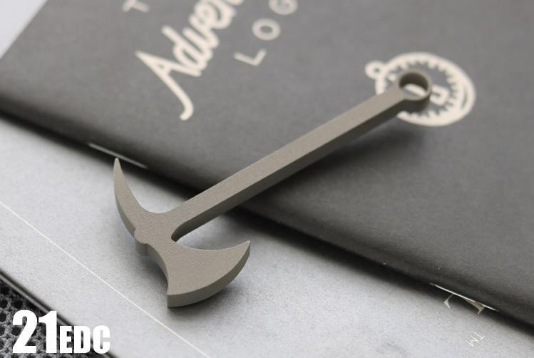 EDC Titanium Multifunctional Crowbar Axe Bottle Opener Keychain Necklace Pendant