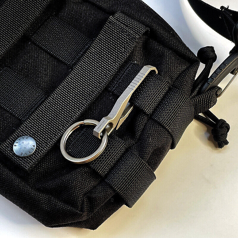 Titanium Alloy Keychain Quick Buckle Detach Belt Waist Hanging EDC Key Ring Tool