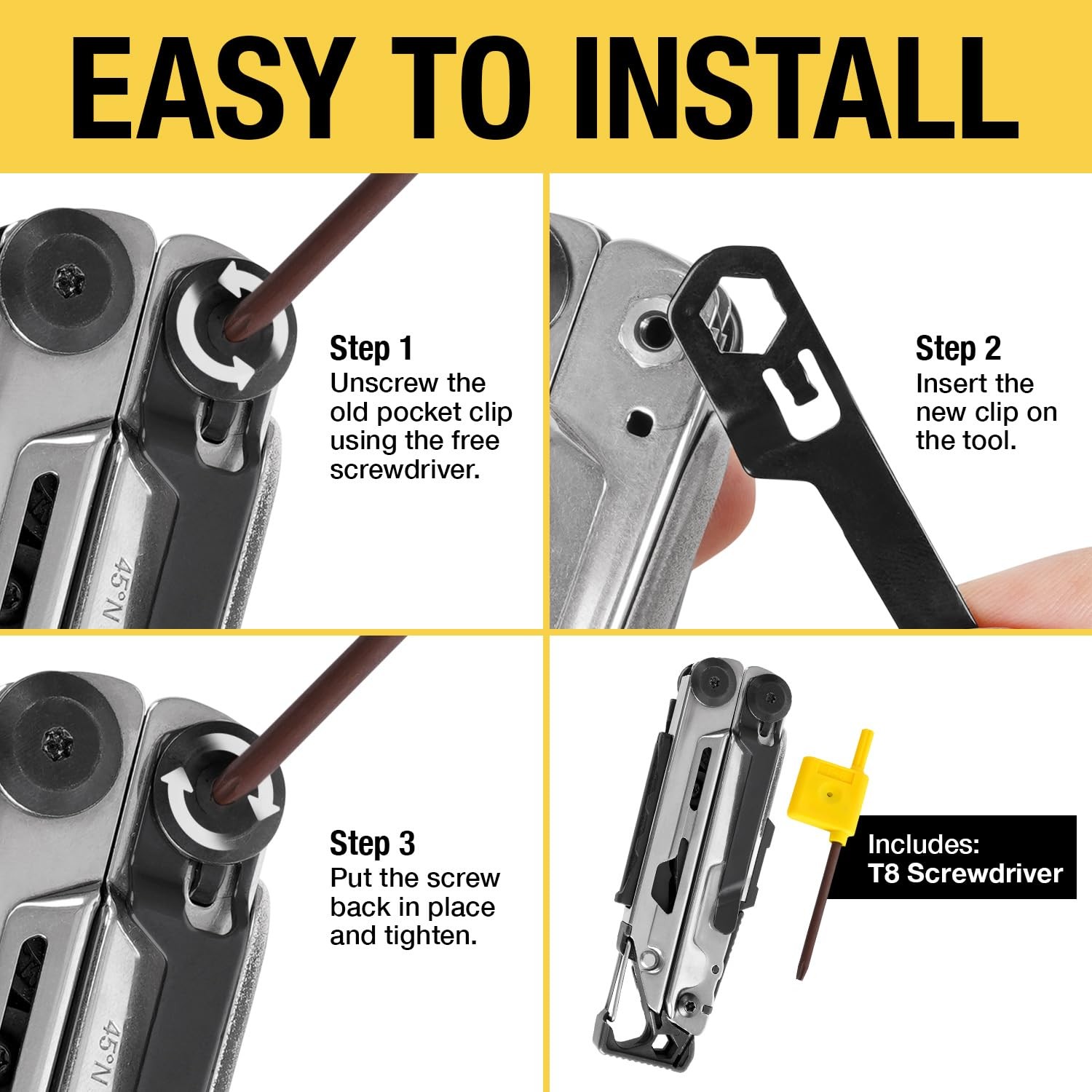 2-Pack Stainless Steel Pocket Clip – Perfect Fit for Leatherman Signal Multi-T