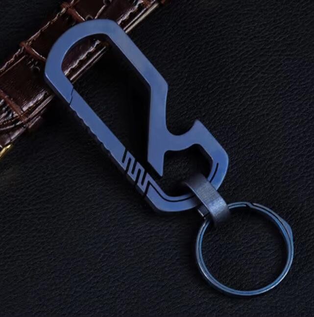 Titanium Keychain Bottle Opener Carabiner Key Ring Outdoor Travel EDC Multi Tool