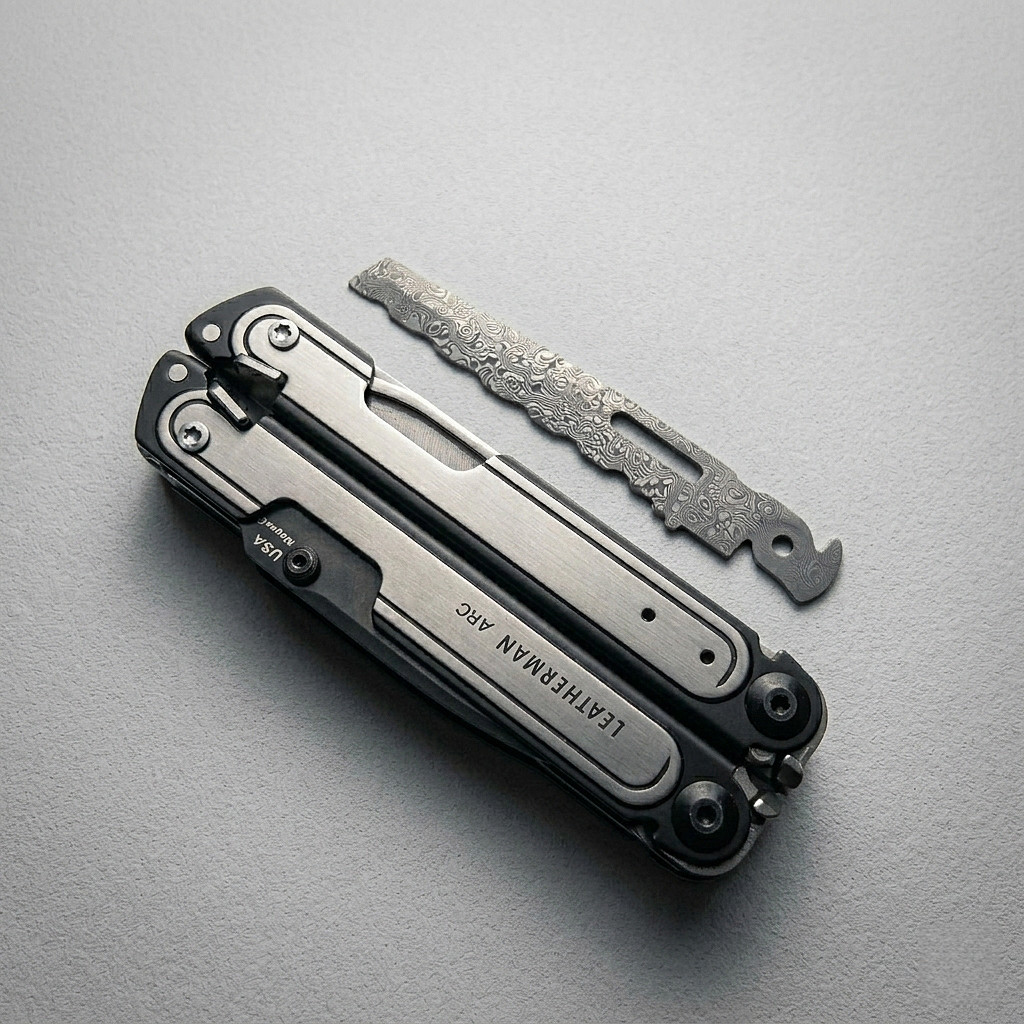 VG10 Damascus Replacement Blade for Leatherman FREE P2/P4/ARC – 60+ HRC